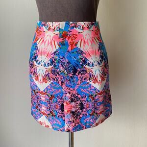 Sister Jane sz S abstract bright neon mini‎ skirt NWOT